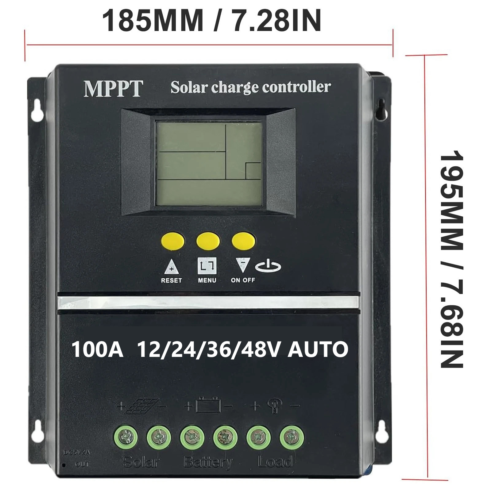 MPPT 12V/24V/36V/48V Solar ChargeController Tools 100A LCD Dual USB gallery