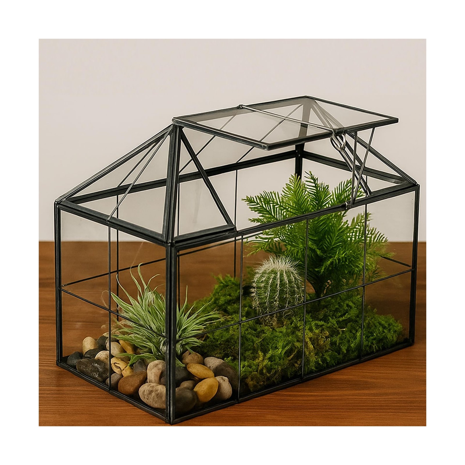 HighFree Geometric Terrarium Planter with Swing Lid, House Shap... USA FAST SHIP gallery