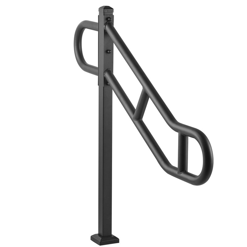 Durable Wall Mounted Handrail for Stairs Hallways 250lbs High Quality Black S... gallery