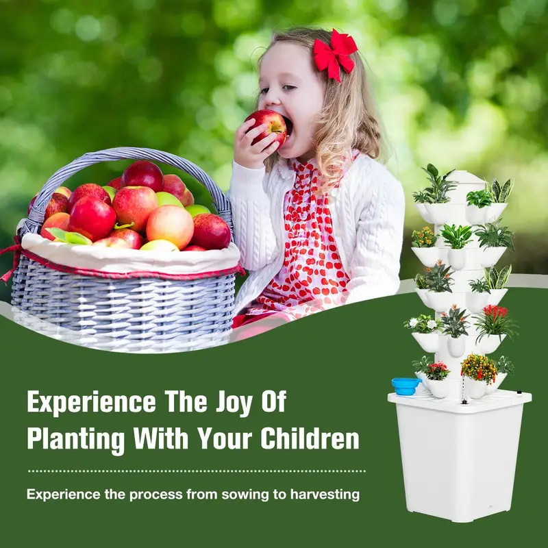 30-pot White Tower Garden Hydroponics Growing System Indoor Smart Garden system gallery
