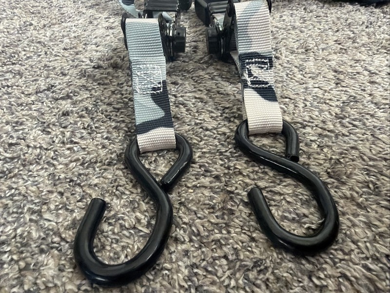2-Pack 9FT Ratchet Tie-Down Straps | 500LBS | S-Hook | 1” Strap gallery