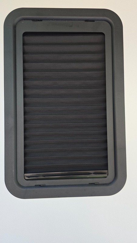Thin Shade Ready RV Entry Door Window Lippert Prepped 12''x21'' Pleated Blinds gallery