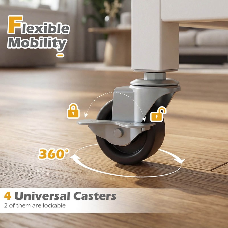 3-Tier Rolling Printer Stand Home Office Large Printer Cart with Storage Shelves gallery