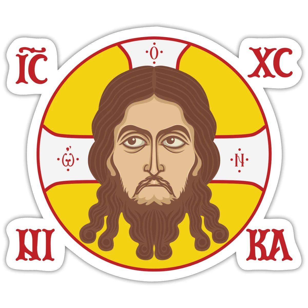 Orthodox Holy Flag With Jesus Face Sticker, max. 4 x 4" gallery