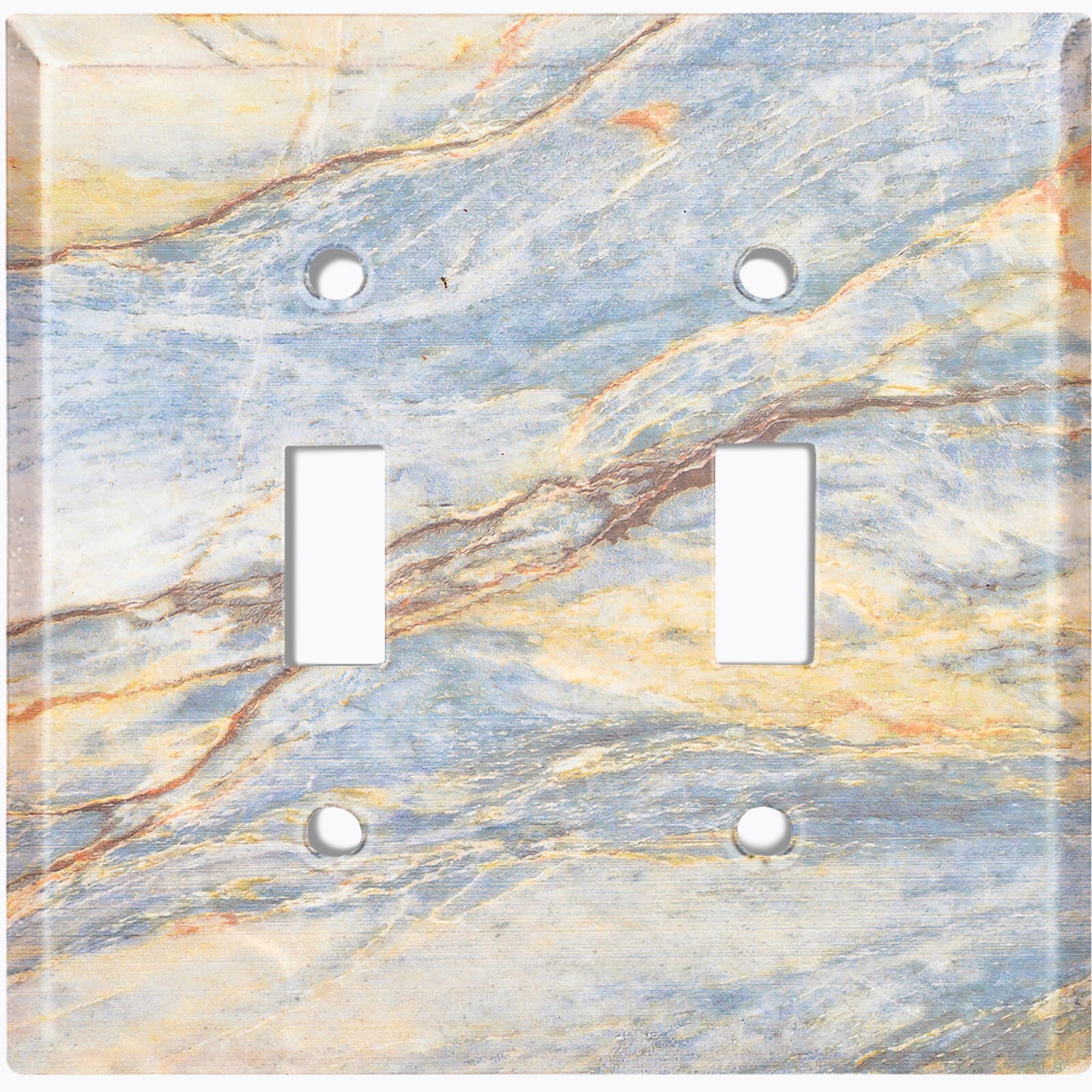 Metal Light Switch Cover Wall Plate Kitchen Marble Blue Pattern Tile MAR014 gallery