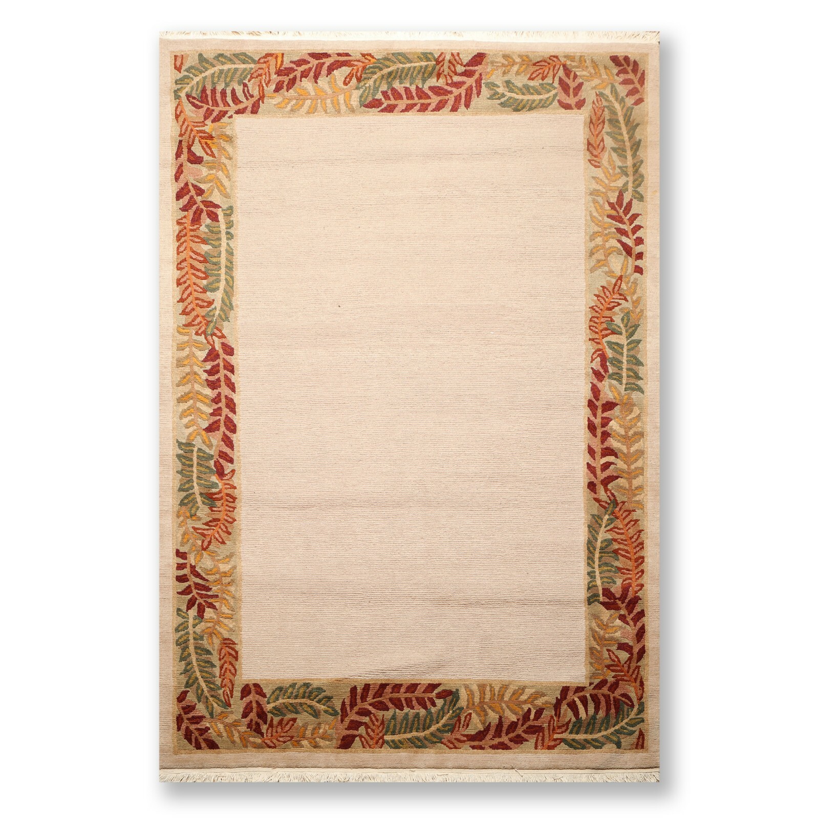 5'10" x 8'5" Hand Knotted Loop & Cut Pile Wool Tibetan Oriental Area Rug Beige gallery