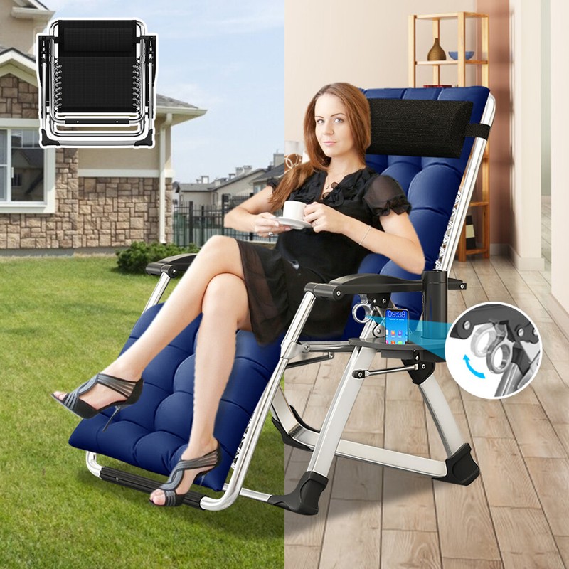 Begonia.K Padded Zero Gravity Lounge Chair Wide Armrest Adjustable Recliner gallery