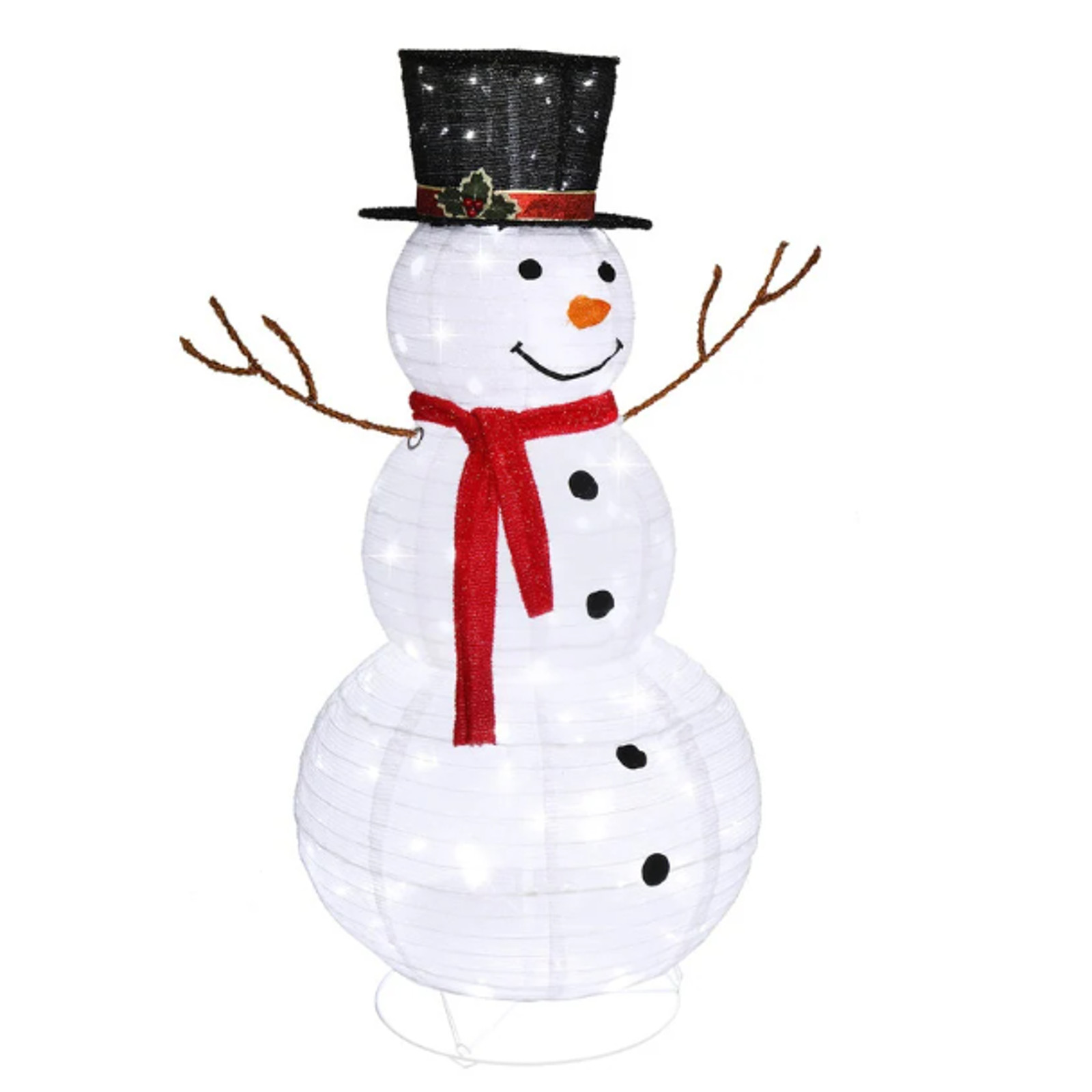 LED Lighted 4' Snowman Christmas Outdoor Decoration 180 LED Lights, Hat & Scarf gallery