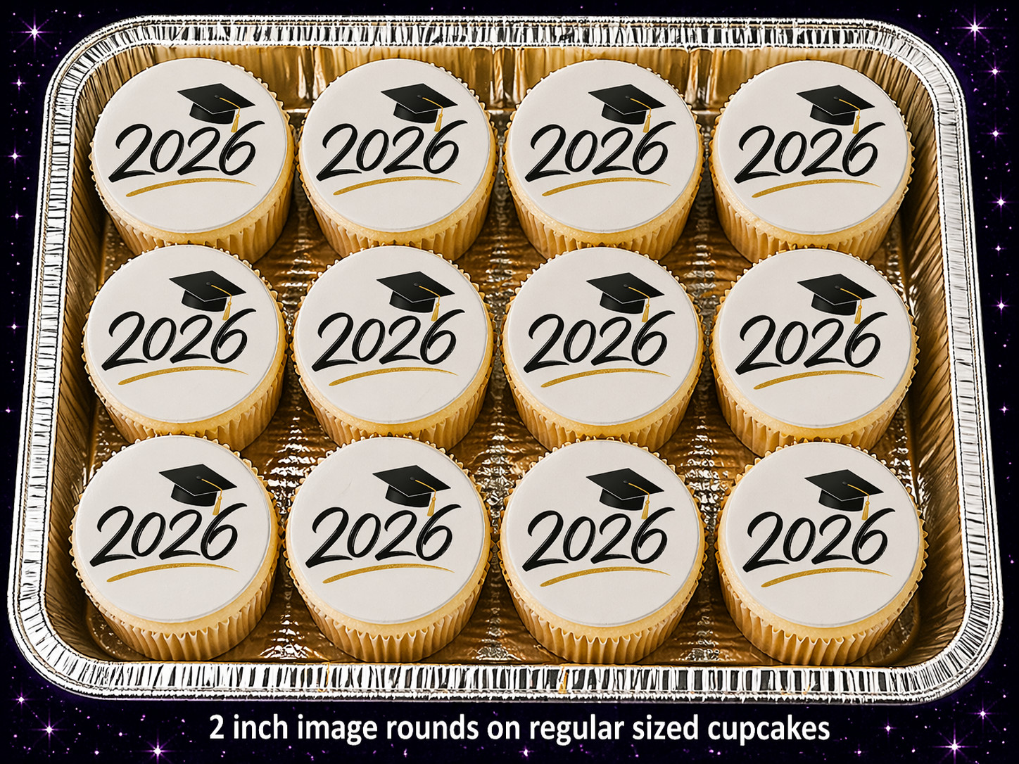 12pc 2026 Graduation Edible Image Rounds Wafer Paper – Choose Size gallery