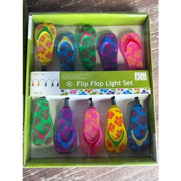 Fun Express Flip Flop String Lights Colorful Summer Luau Party Decorations gallery