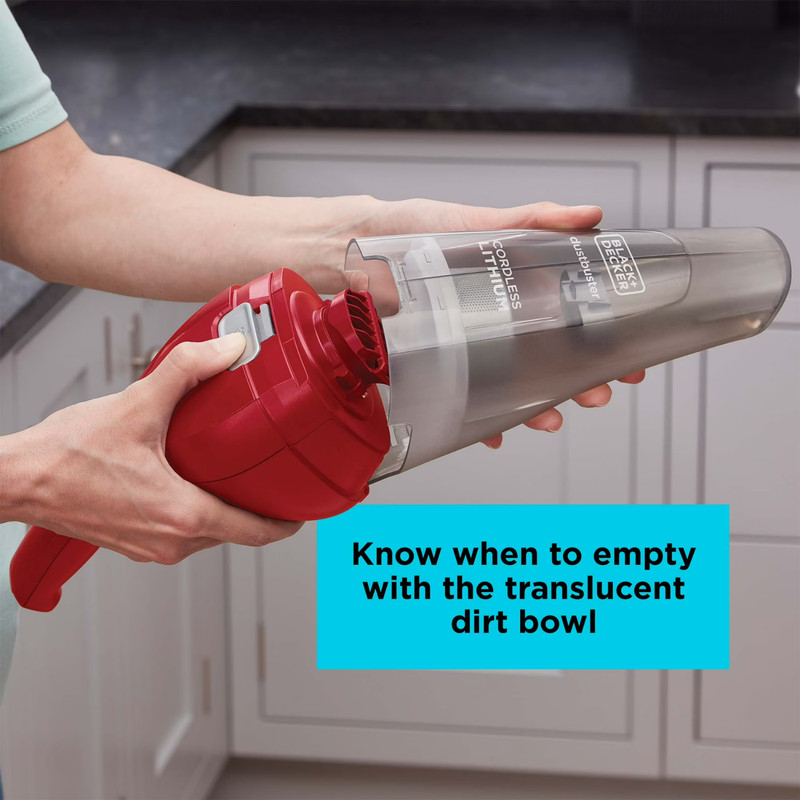 BLACK+DECKER Dustbuster QuickClean Cordless Hand Vacuum Red HNVC115JB06 gallery