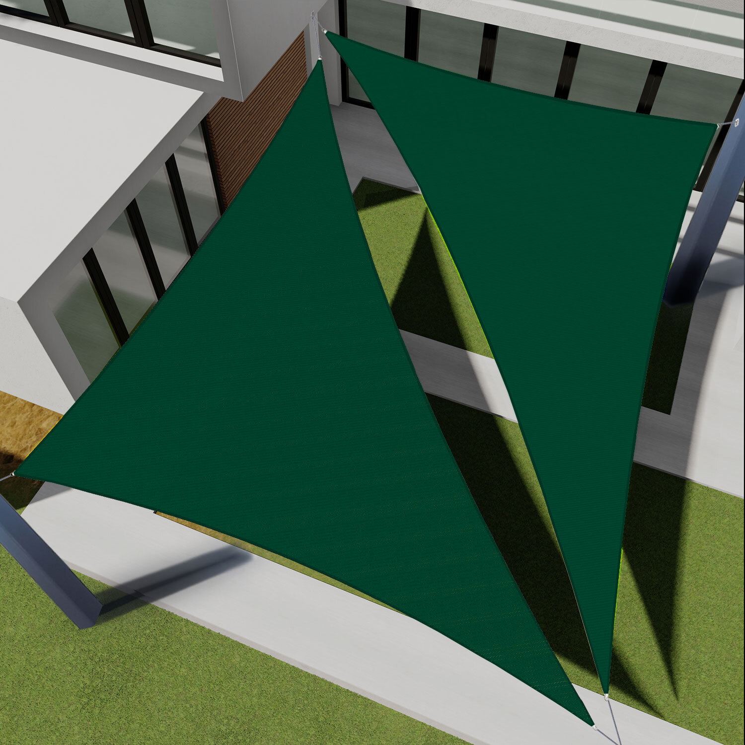 2-12 ft Right Triangle Sun Shade Sail Green Shelter Cover Outdoor Pool Garden gallery