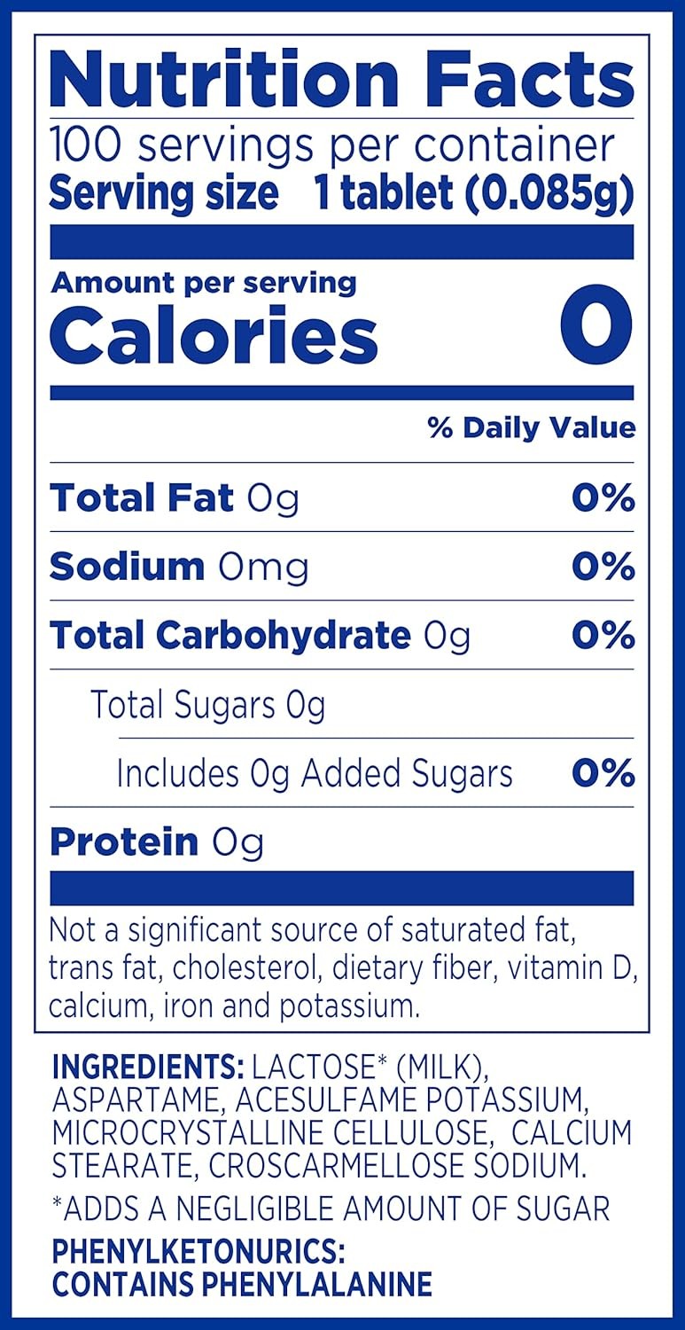 EQUAL 0 Calorie Sweetener Tablets, Aspartame and 100 Count (Pack of 1) gallery