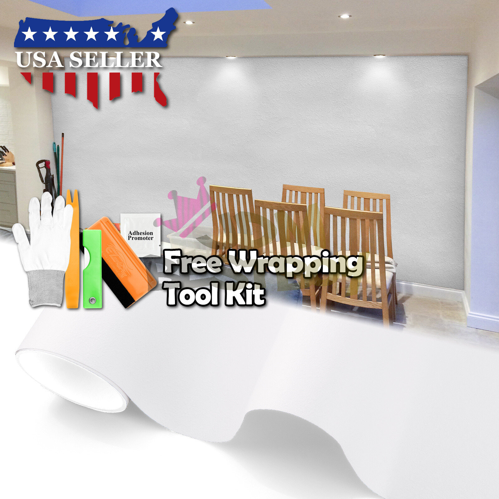 Spray Texture White Vinyl Wall Wallpaper Self Adhesive Peel and Stick DIY S30 gallery