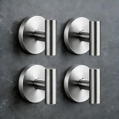 Shower Hooks 4-Pack, Suction Cup Heavy Duty Bathroom Hooks for Walls & Glass
