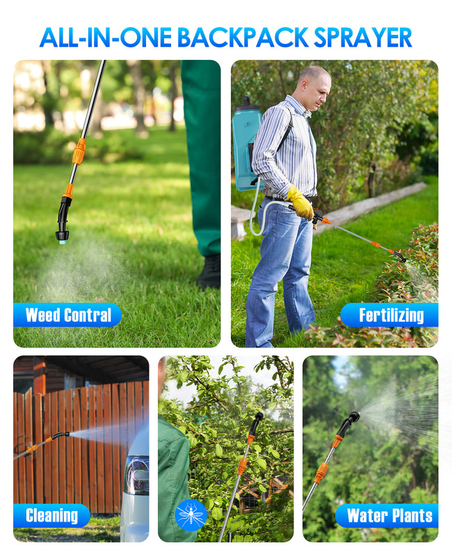 3.2 Gallon Battery Powered Weed Backpack Sprayer Farm Garden Pump Spray 6 Nozzle gallery