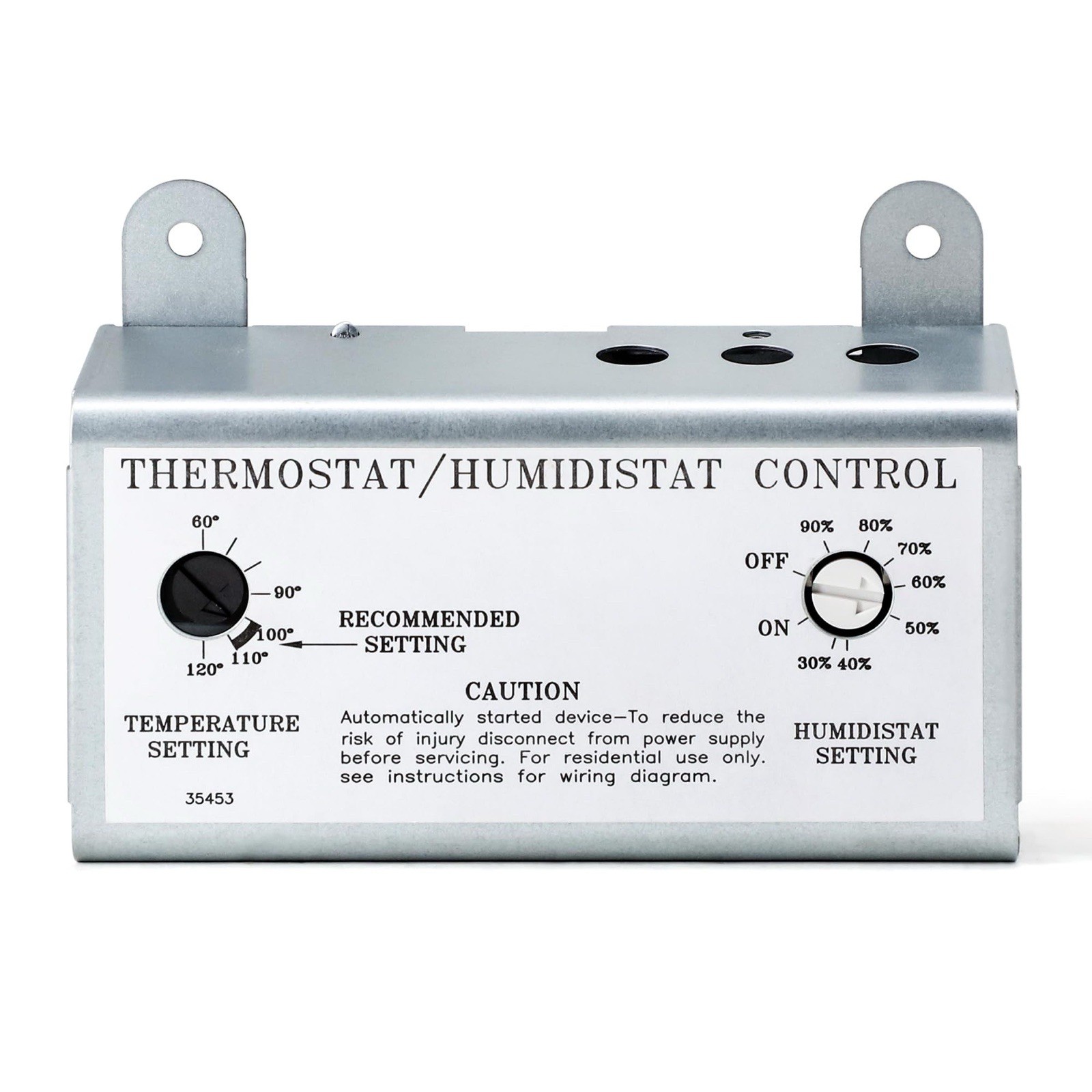 Attic Fan Adjustable Thermostat and Humidistat with Built-In Fire Safety Shut Of gallery
