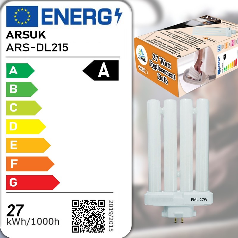 Compact Fluorescent CFL 27W Replacement Bulb GX10Q-4 4-Pin Base 6500K Daylight gallery