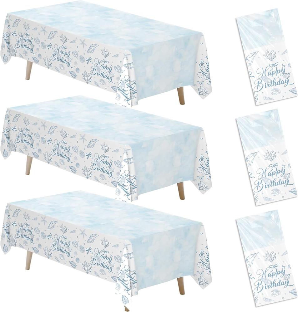 Seashell Party Tablecloth Decorations for the Summer Ocean Birthday Baby Shower