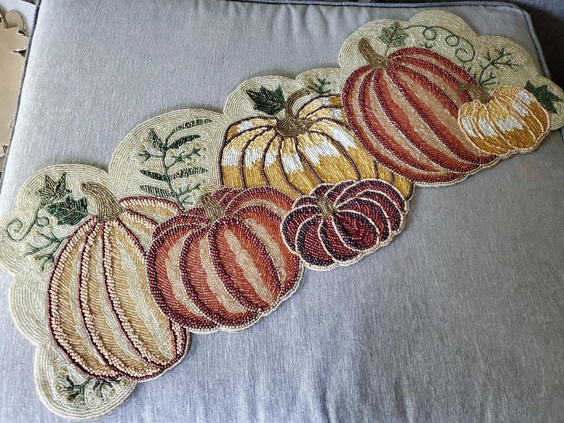 Pumpkin Beaded Table Runners SELECT ONE gallery