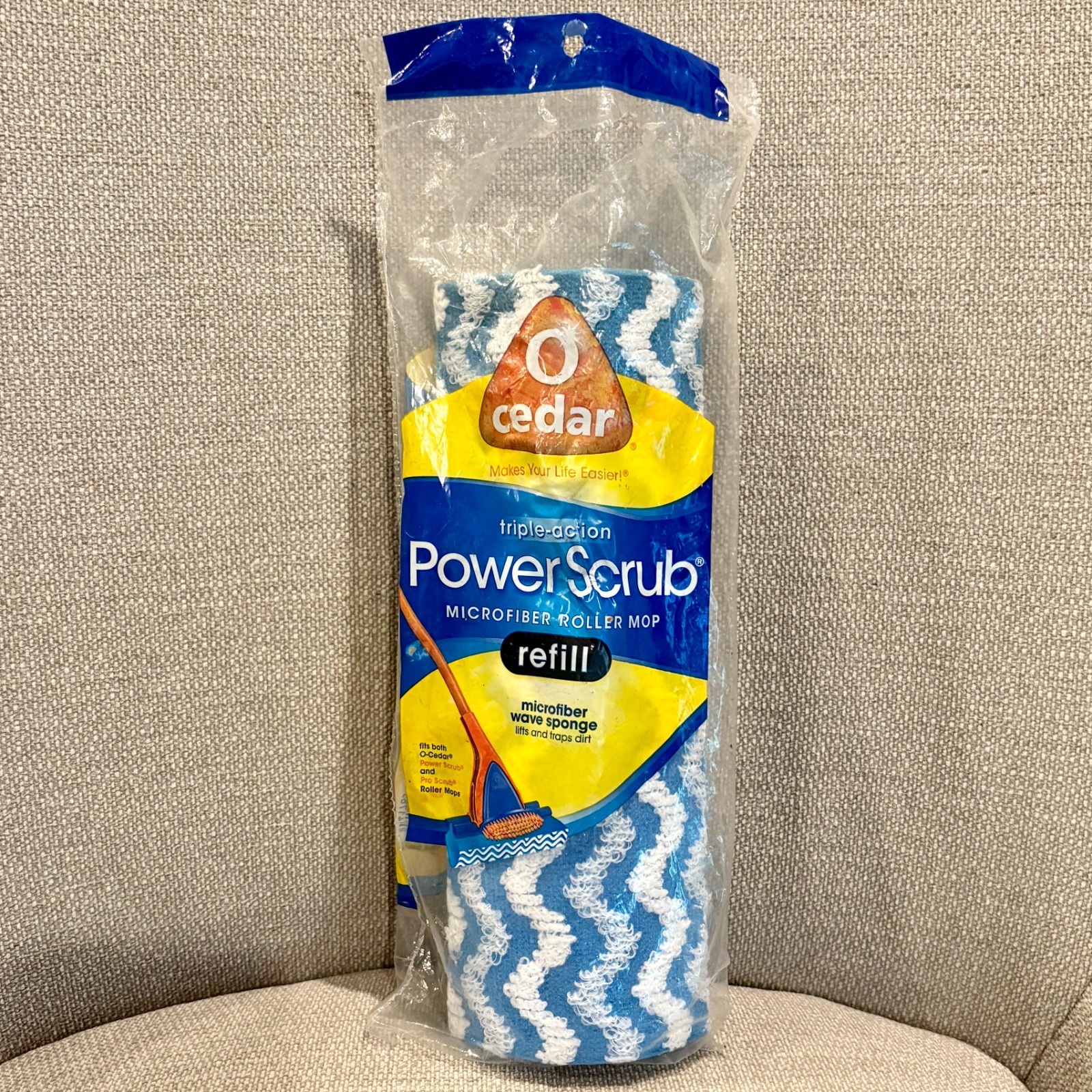 O-Cedar Power Scrub Refill/ Replacement Mop Head for Roller Mop NEW - OPEN BAG gallery