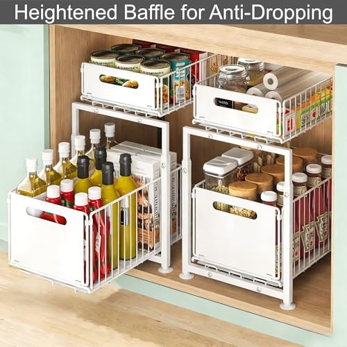 2-Tier Multi-Use Kitchen Under Sink Organizer - White - 1 Pack - Style A gallery