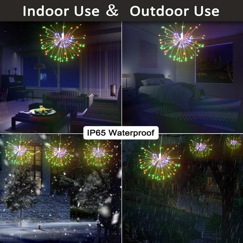 Hanging Firework LED Fairy String Light 8Modes Remote Christmas Party Xmas Decor gallery