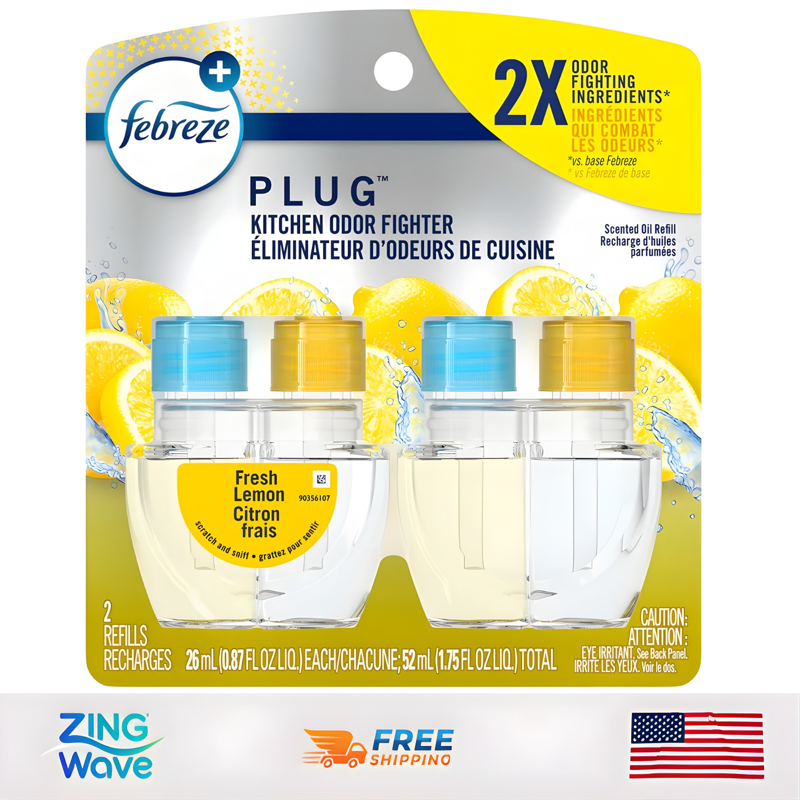 Febreze Plug Air Freshener Refill 2 Pack Fresh Lemon Scented Oil 0.87 fl oz Each gallery