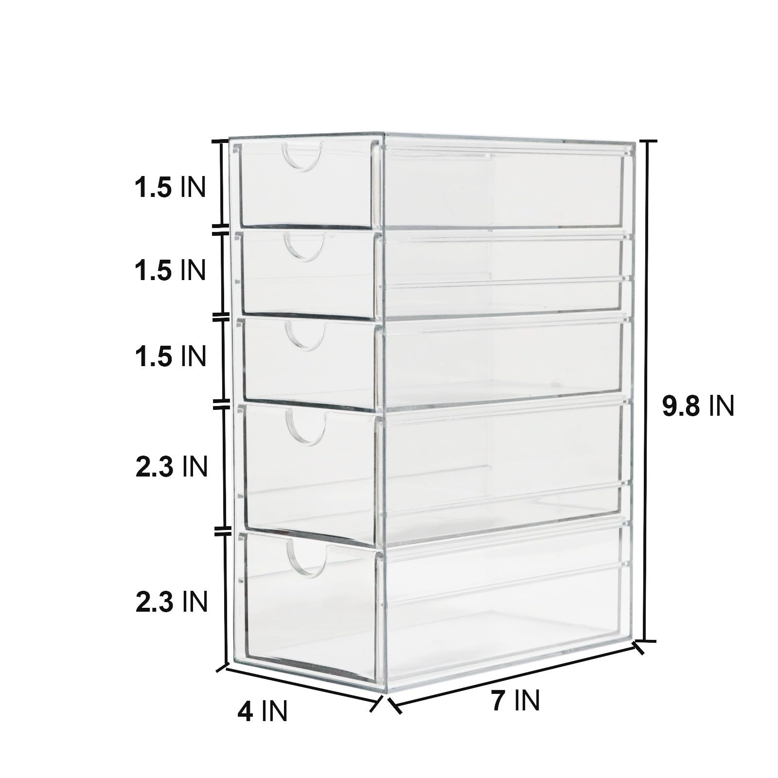 Plastic Drawer Storage with 5 Different Sizes Drawers, Clear Light Gray Hair ... gallery