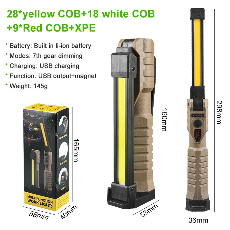 LED Emergency Floodlight COB Folding Work Lamp Strong Magnet Strong Light gallery