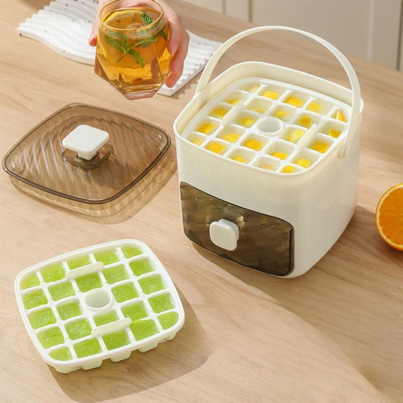 48 Cube Handled Double Layer Ice Maker Box w/ Press Lid for Freezer&DIY Beverage gallery