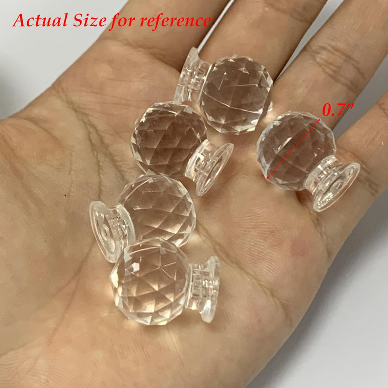 20Pcs Acrylic Pull Knobs Plastic Mini Pulls Clear for Small Furniture Wood Box J gallery
