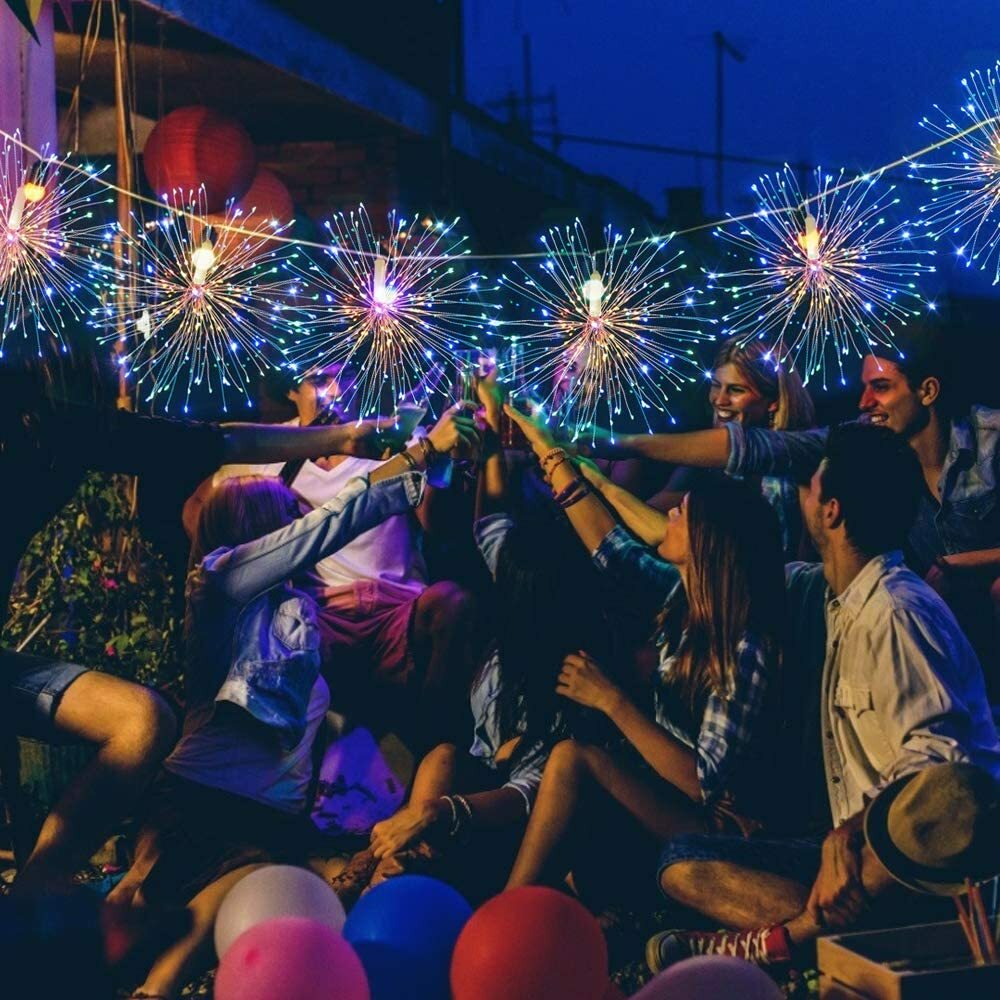 150 LED Hanging Decor Lights Starburst Fireworks Fairy String Light with Remote gallery