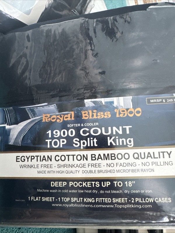 Split Top King Sheet Set for Adjustable Bed 4 Piece Bed Sheet Set Deep Pocket gallery