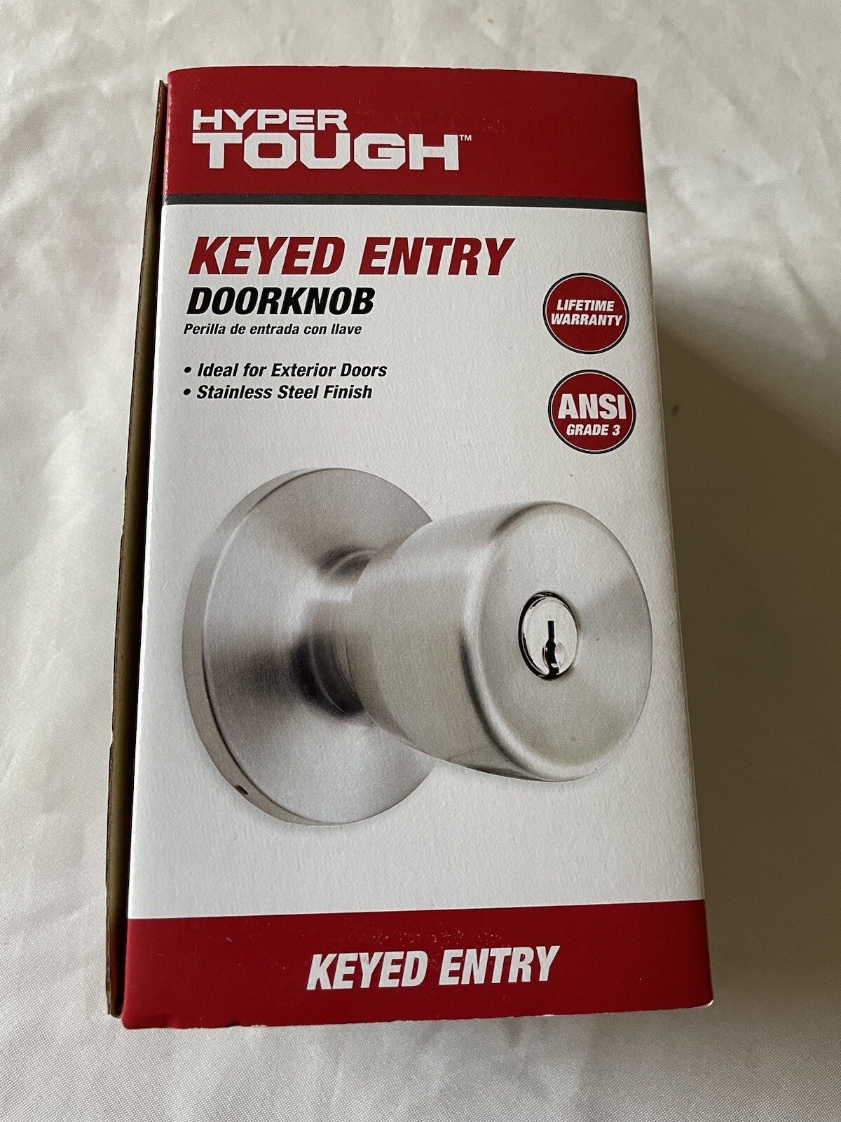 Hyper Tough Keyed Entry Doorknob Stainless Steel Finish ANSI Grade 3 gallery