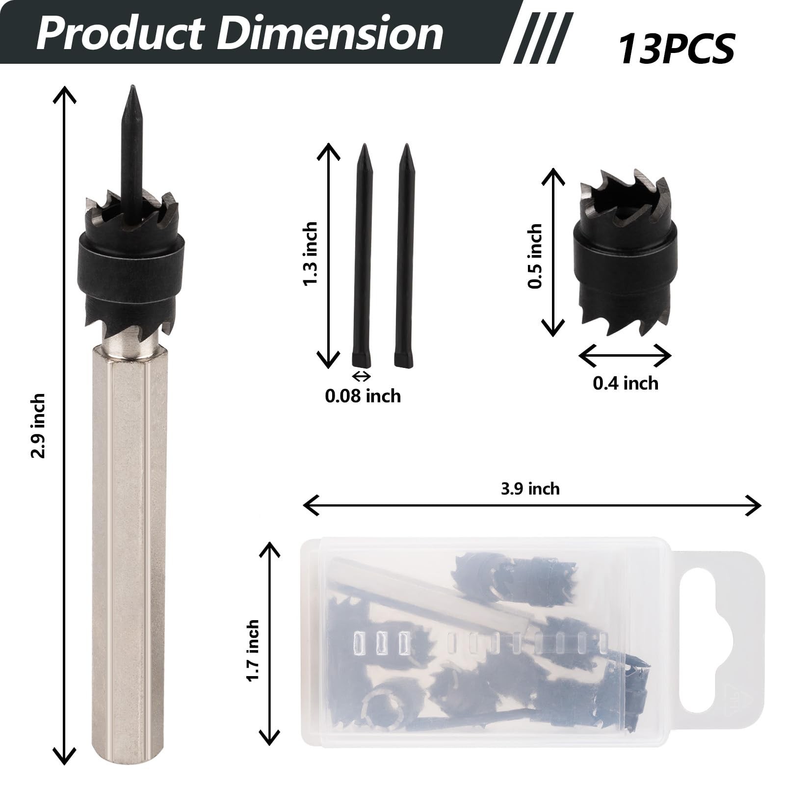 Spot Weld Cutter Set 3/8 in 13 Pcs Double Sided HSS Drill Bit Remover gallery