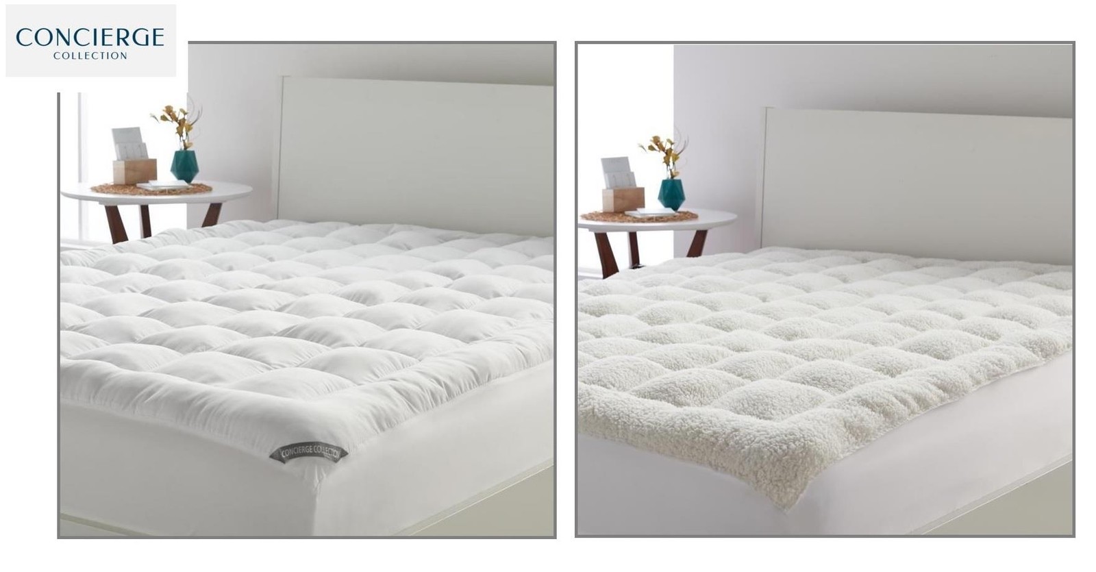 New Concierge Collection All Seasons Reversible Super Loft Mattress Pad, Queen gallery