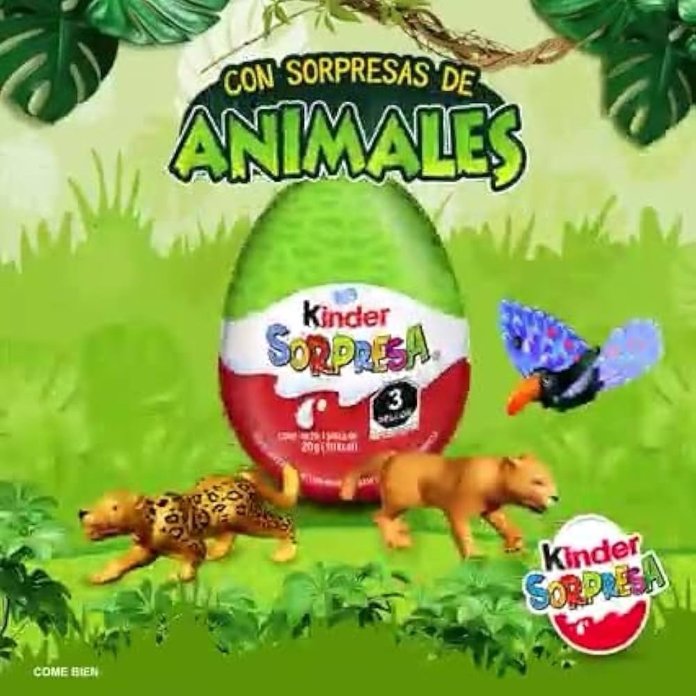KINDER SORPRESA ANIMALES 🇲🇽 12 PIEZAS - Kinder Surprise (Chocolate Eggs w/Toy) gallery