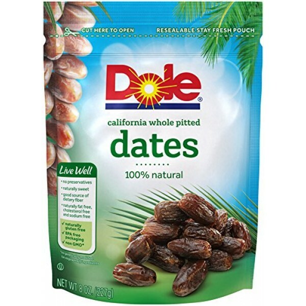 6 Dole California Whole Pitted Dates, Dried Fruit, Gluten Free 8oz Bag X 6 gallery