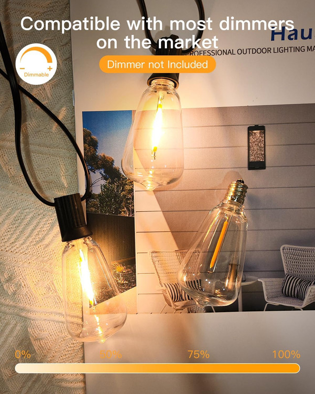 LED String Light Bulbs, ST38 Shatterproof LED Replacement Bulbs for Outdoor Stri gallery