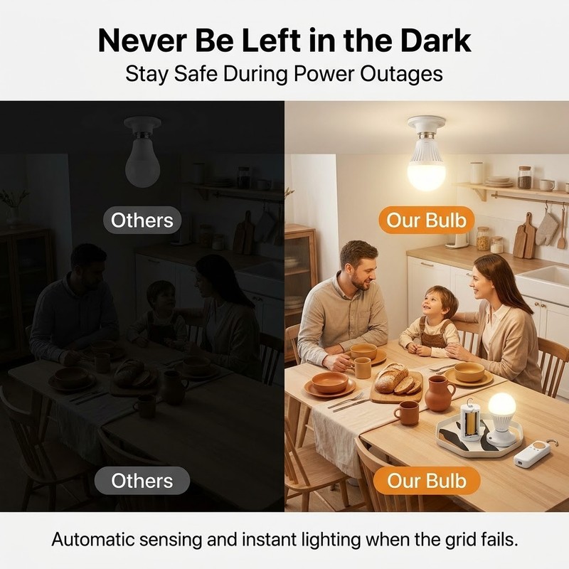4 Pack Self Charging Emergency LED Light Bulbs for Power Outage gallery