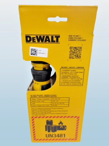 DEWALT USB RECHARGEABLE DWHT66719 FLEXDRIVE CORDLESS SCREWDRIVER 14PC SET gallery