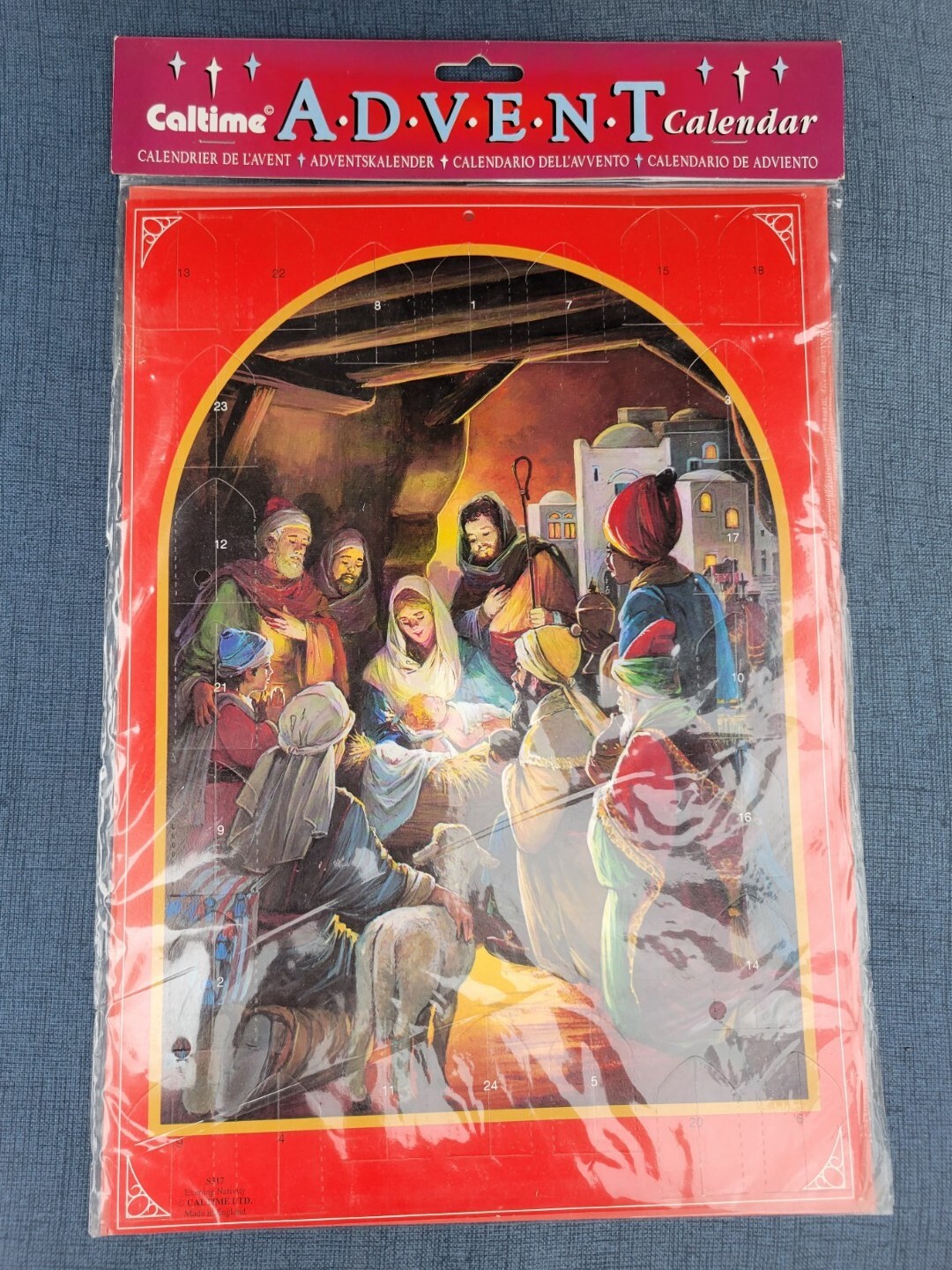 Vintage Caltime Paper Advent Calendar Mary Joseph Jesus Christmas Nativity NEW gallery