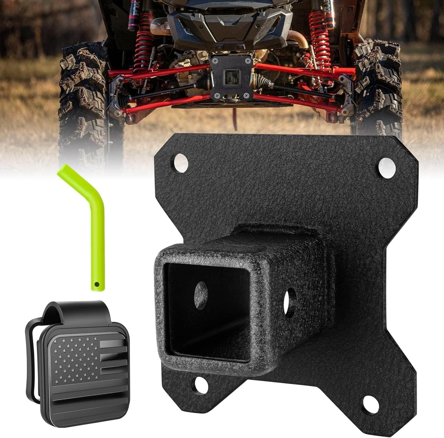 W&JWN 2" UTV Rear Receiver Hitch Compatible with Polaris RZR XP 1000/XP 4 1000 2 gallery