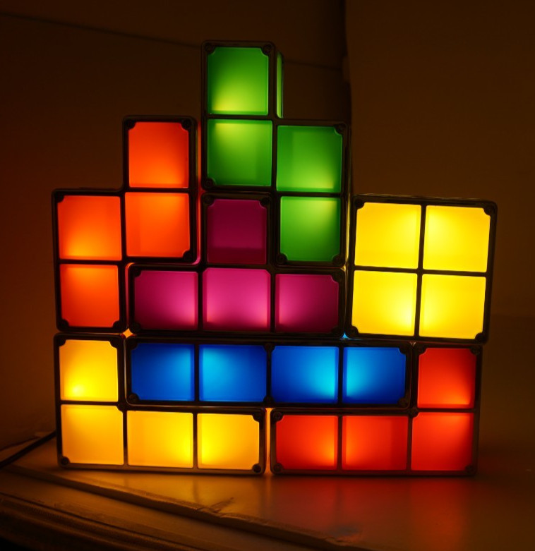 Tetris Stackable Lamp Multicolor Moveable Blocks Night Light 7 Pc Puzzle - Works gallery