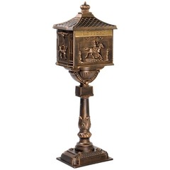 Cast Aluminum Mailbox with Post Locking Residential Mailboxes for Outside w/ Key