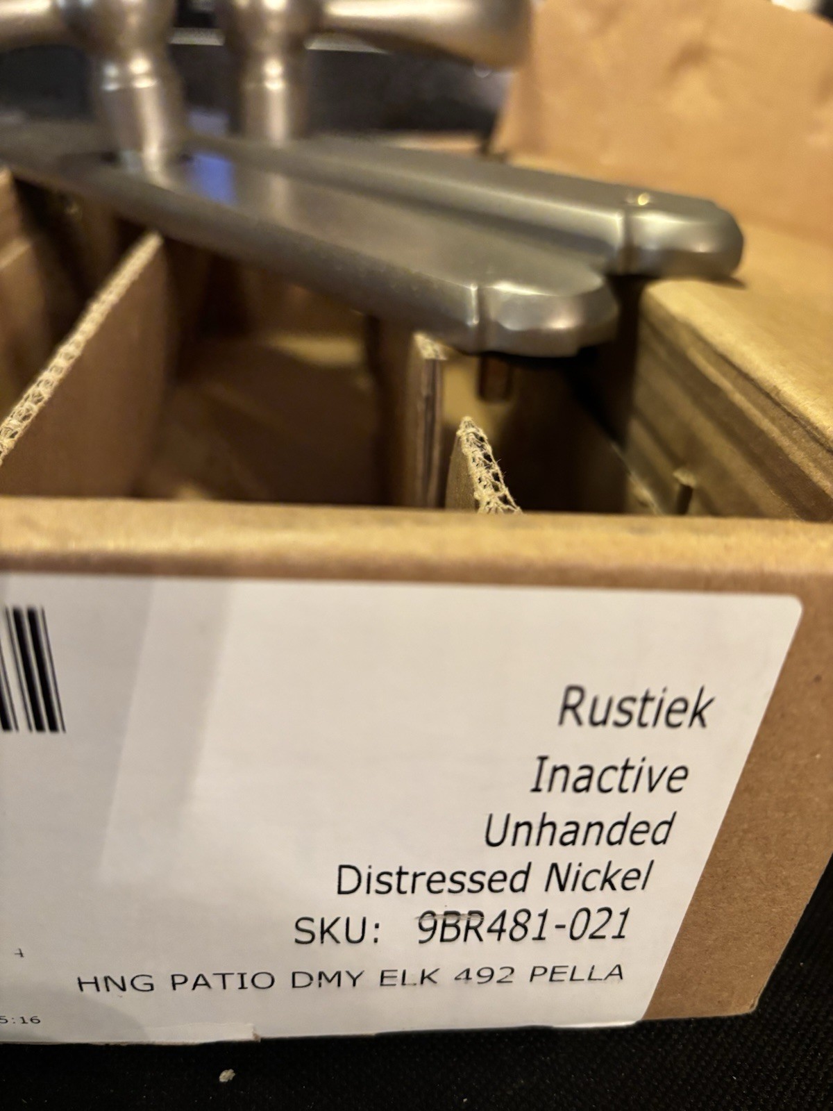 Pella Reserve Baldwin Rustiek Inactive Handle Distressed Nickel gallery
