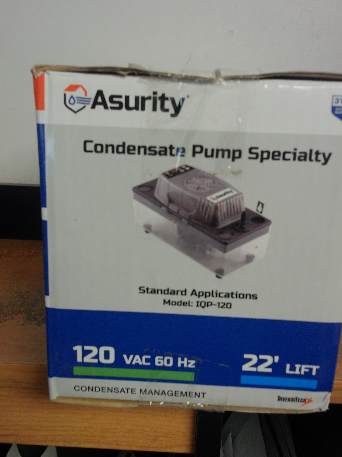 NEW DIVERSITECH ASURITY IQP120 CONDENSATE PUMP 120 VAC 22' LIFT 1HP gallery