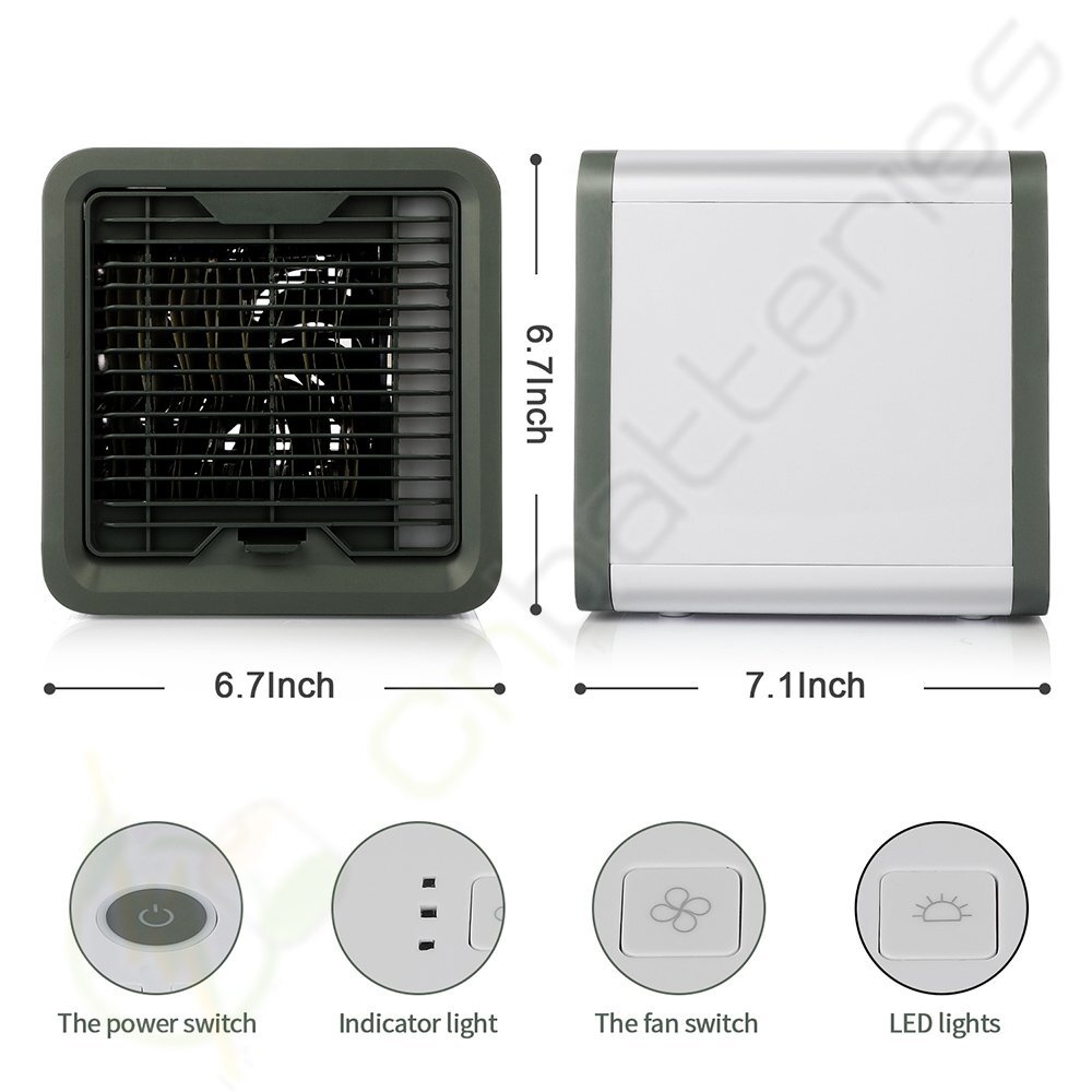 White Portable Air Conditioner LED Cooling Fan Humidifier Purifier 3-in 1 Unit gallery