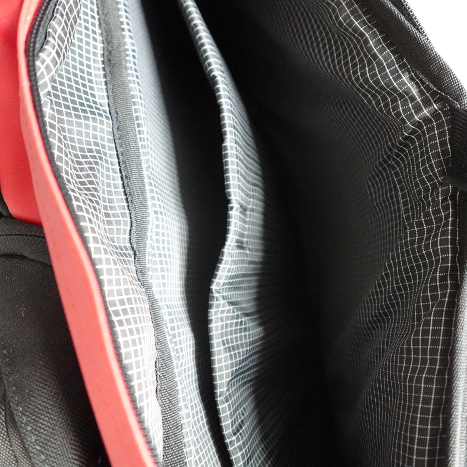Shrine Backpack Black Red Solid Sneaker Compartment Travel 4